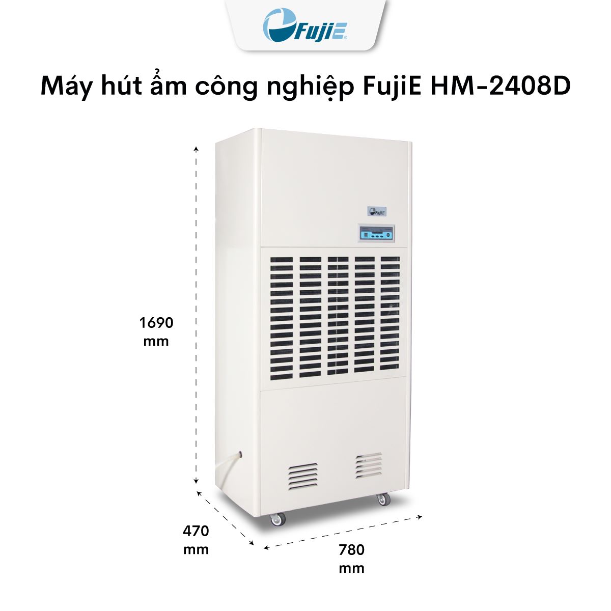 Máy hút ẩm công nghiệp FujiE HM-2408D kích thước