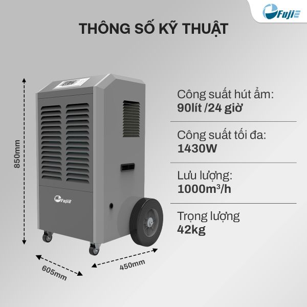 Máy hút ẩm công nghiệp FujiE HM-90EC (90 lít/ngày)