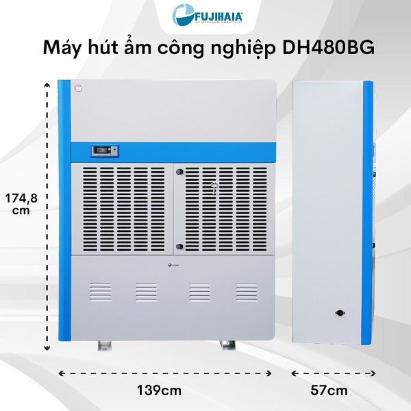 Máy hút ẩm công nghiệp Fujihaia DH480BG (480 lít/ngày)