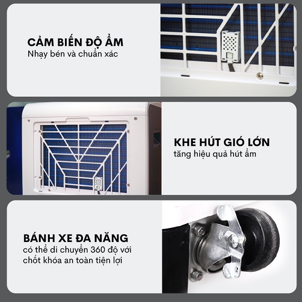 Máy hút ẩm công nghiệp Fujihaia DH70B cảm biến ẩm