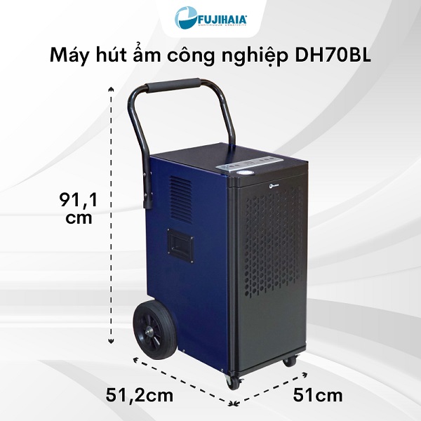 Máy hút ẩm công nghiệp Fujihaia DH70BL kích thước