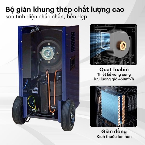 Máy hút ẩm công nghiệp Fujihaia DH70BL khung thép chất lượng cao
