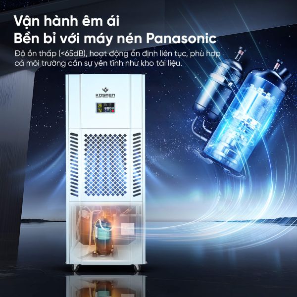 Máy hút ẩm công nghiệp Kosmen KM-180S máy nén panasonic