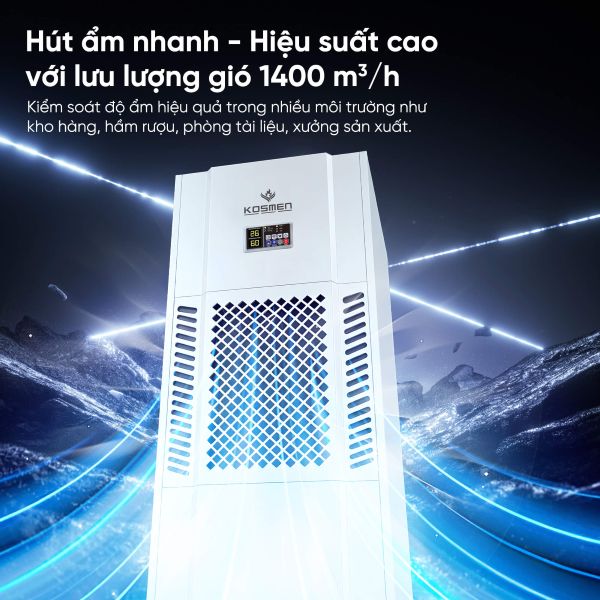 Máy hút ẩm công nghiệp Kosmen KM-180S hút ẩm mạnh mẽ