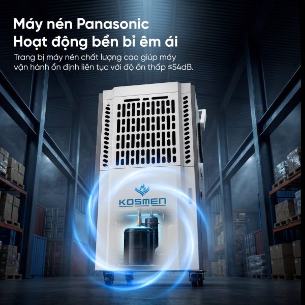 Máy hút ẩm công nghiệp Kosmen KM-90S máy nén Panasonic
