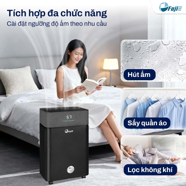 Máy hút ẩm FujiE HM-916ED (16 lít/ngày), có wifi