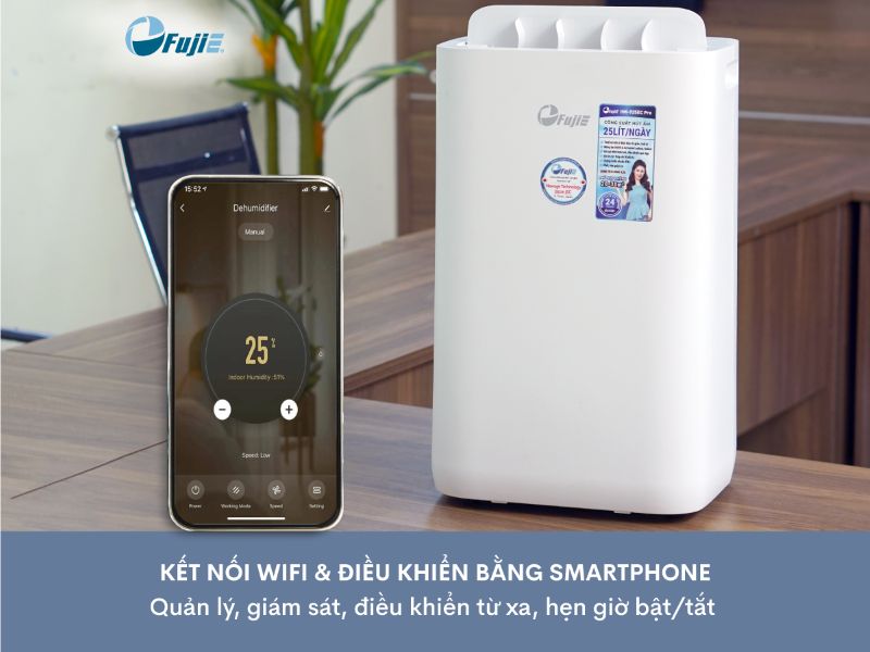 Máy hút ẩm FujiE HM-925EC Pro (25 lít/ngày), có wifi