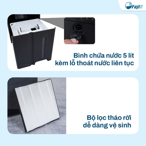 Máy hút ẩm FujiE HM-930ED (30 lít/ngày), có wifi