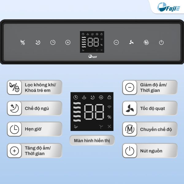 Máy hút ẩm FujiE HM-930ED (30 lít/ngày), có wifi
