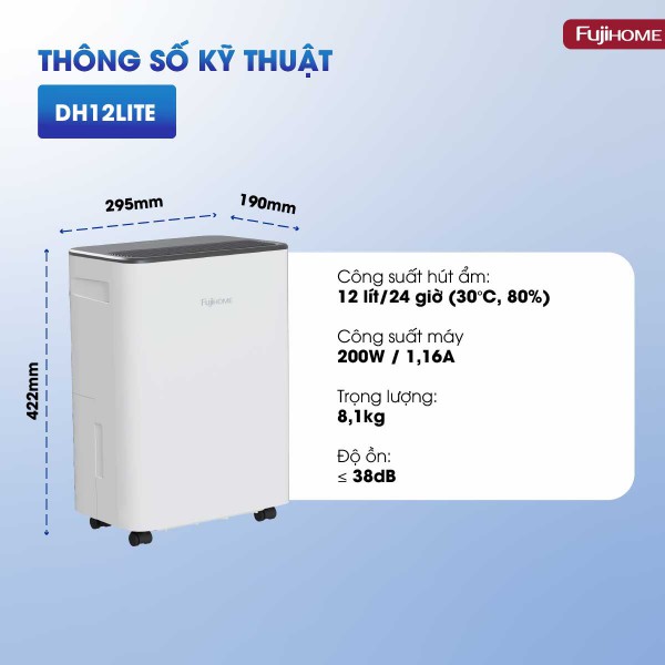Máy hút ẩm Fujihome DH12LITE (12 lít/ngày)