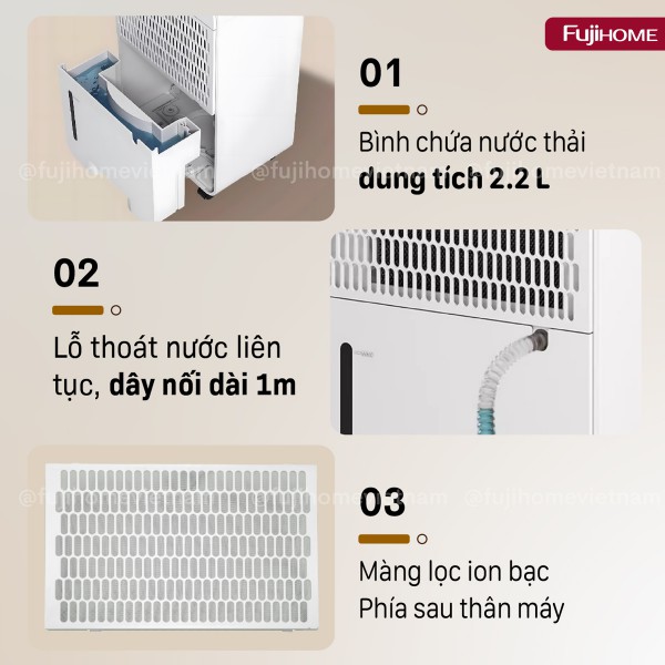 Máy hút ẩm Fujihome DH12NEW (12 lít/ngày)