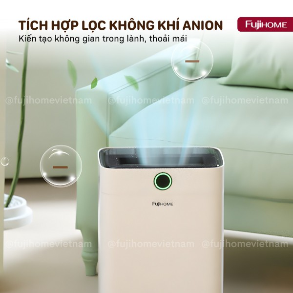 Máy hút ẩm Fujihome DH18W-HEPA lọc không khí ion âm