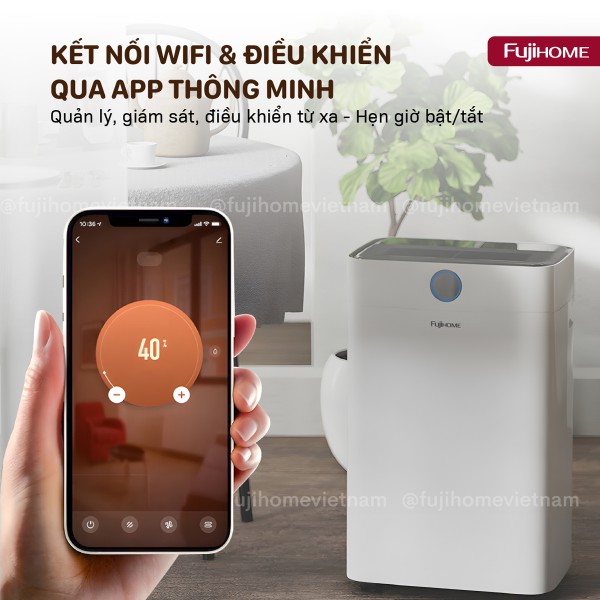 Máy hút ẩm Fujihome DH18W-HEPA kết nối wifi