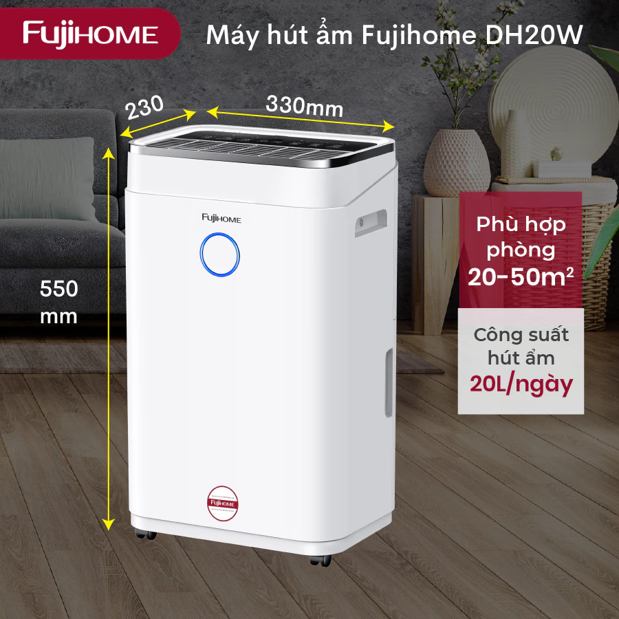 Máy hút ẩm Fujihome DH20W (20 lít/ngày)