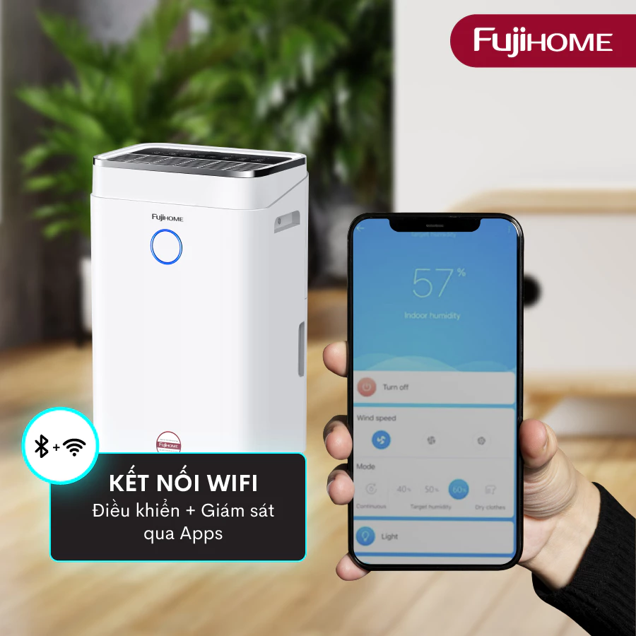 Máy hút ẩm Fujihome DH20W kết nối wifi