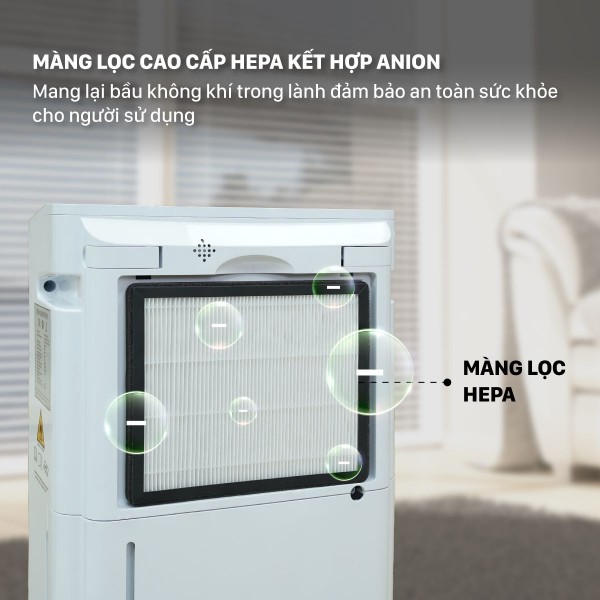 Máy hút ẩm Fujihome DH25W-HEPA-NEW tích hợp màng hepa