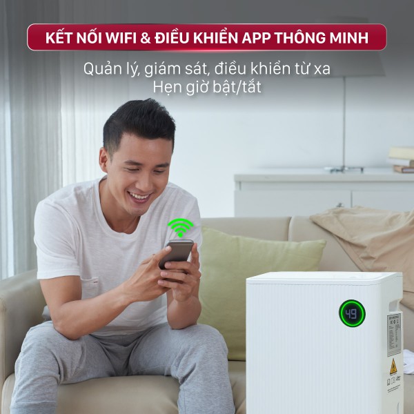Máy hút ẩm Fujihome DH25W-HEPA-NEW kết nối wifi