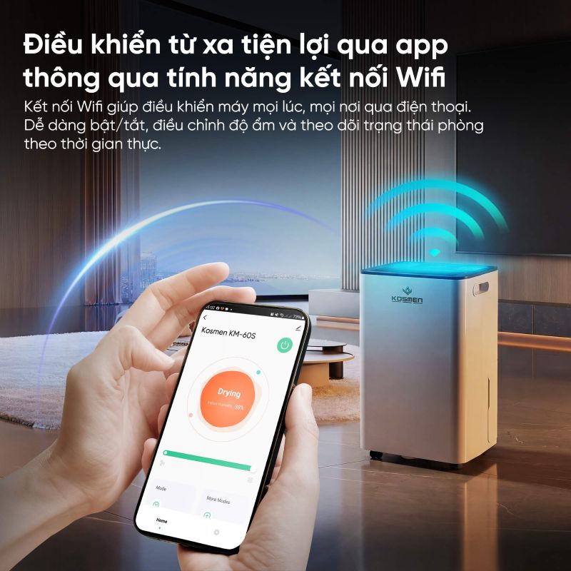 Máy hút ẩm Kosmen KM-60S có wifi