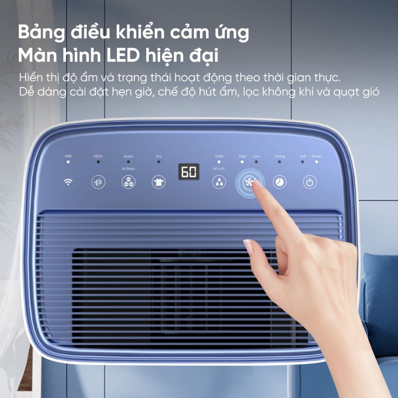 Máy hút ẩm lọc không khí Kosmen KM-30N (30 lít/ngày), Wifi