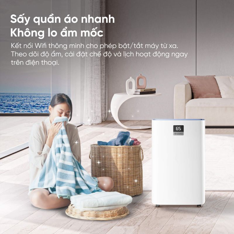 Máy hút ẩm lọc không khí Kosmen KM-30N (30 lít/ngày), Wifi