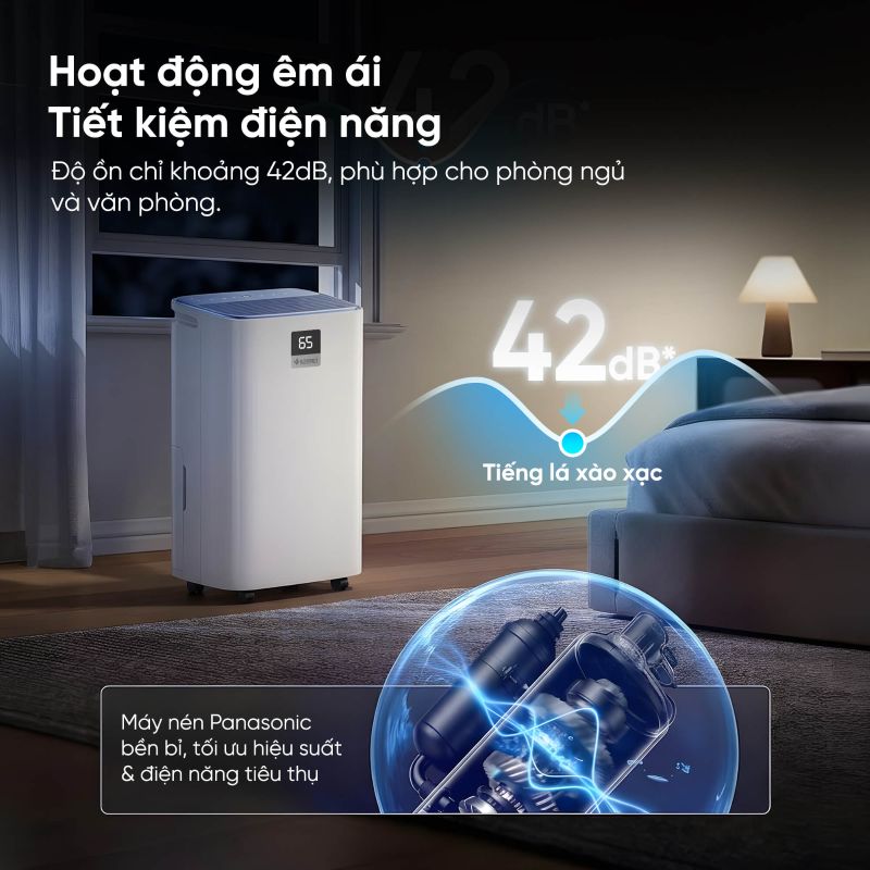 Máy hút ẩm lọc không khí Kosmen KM-30N (30 lít/ngày), Wifi