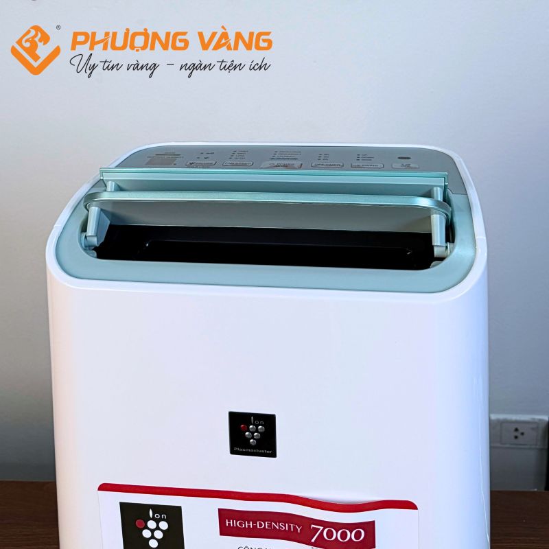 Máy hút ẩm lọc không khí Sharp DW-E16FA-W cửa gió khô mở