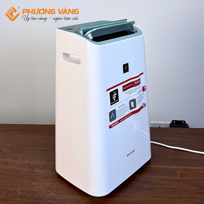 Máy hút ẩm lọc không khí Sharp DW-E16FA-W góc nghiêng phải