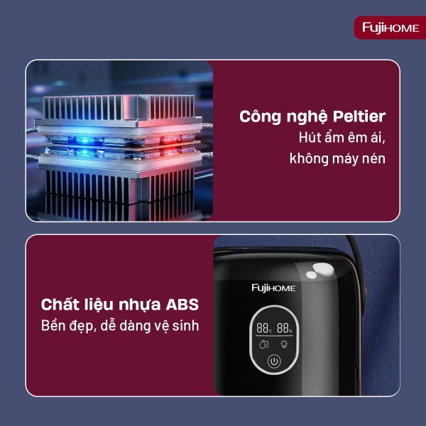Máy hút ẩm mini Fujihome DHP035-MINI (350 mL/ngày)