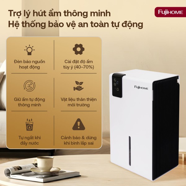 Máy hút ẩm mini Fujihome DHP23-MINI (800 mL/ngày)