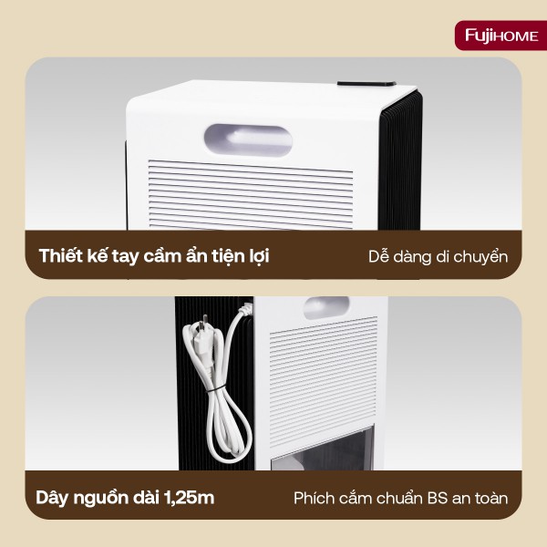 Máy hút ẩm mini Fujihome DHP23-MINI (800 mL/ngày)