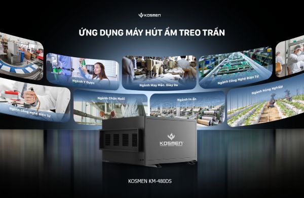 Máy hút ẩm treo trần Kosmen KM-480DS ảnh thực tế