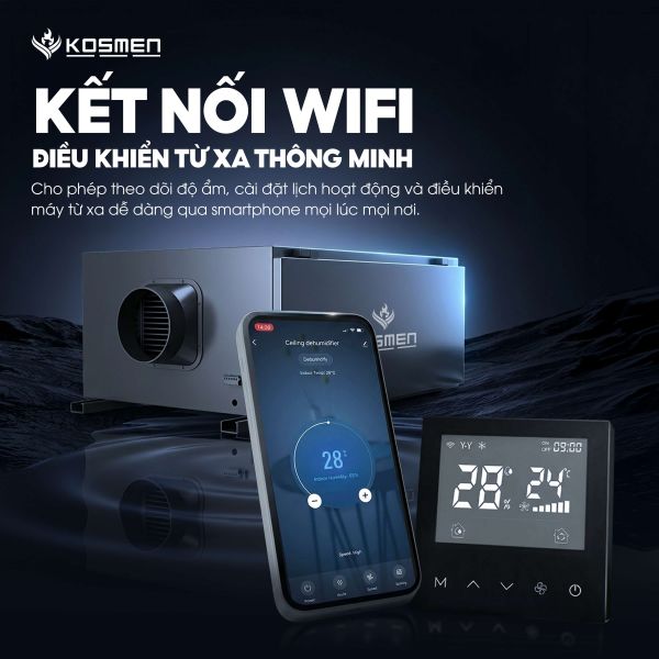 Máy hút ẩm treo trần Kosmen KM-66E (66 lít/ngày)