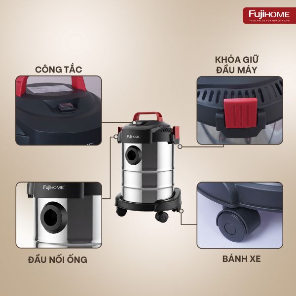Máy hút bụi công nghiệp Fujihome VC12N