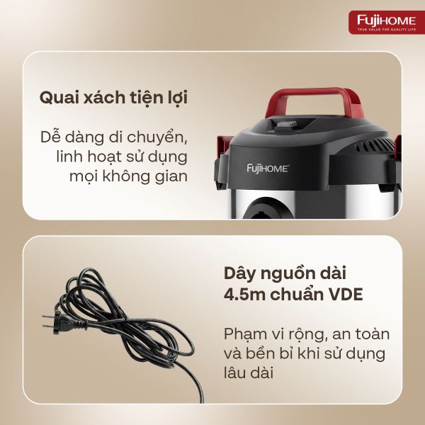 Máy hút bụi công nghiệp Fujihome VC12N