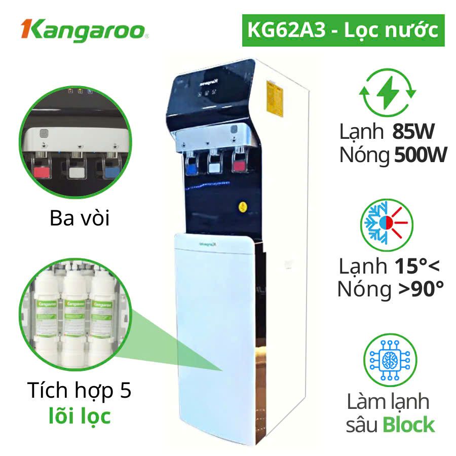 Máy lọc nước nóng lạnh Kangaroo KG62A3