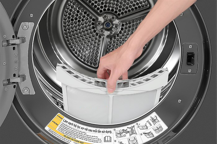 Máy sấy quần áo bơm nhiệt LG DVHP50B 10.5 kg