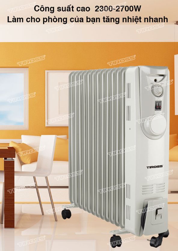 Máy sưởi dầu Tiross TS926-1, 13 thanh, 2700W