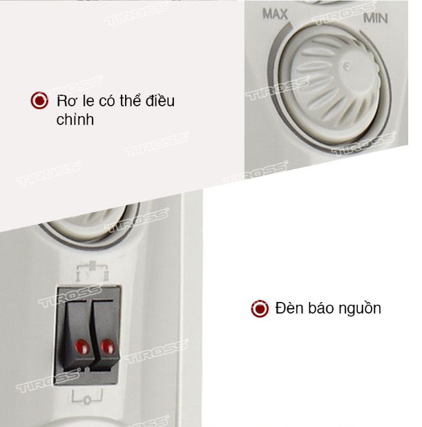 Máy sưởi dầu Tiross TS926-1, 13 thanh, 2700W