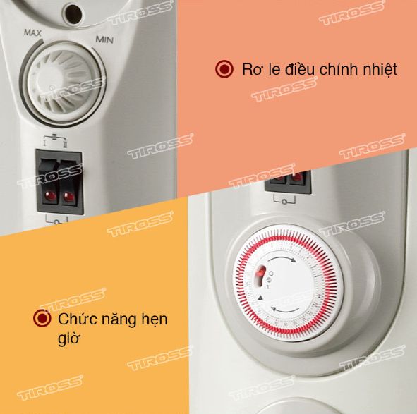 Máy sưởi dầu Tiross TS926, 13 thanh, 2900W