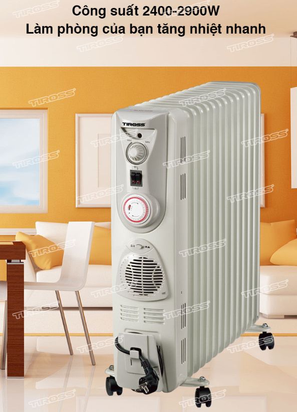 Máy sưởi dầu Tiross TS926, 13 thanh, 2900W