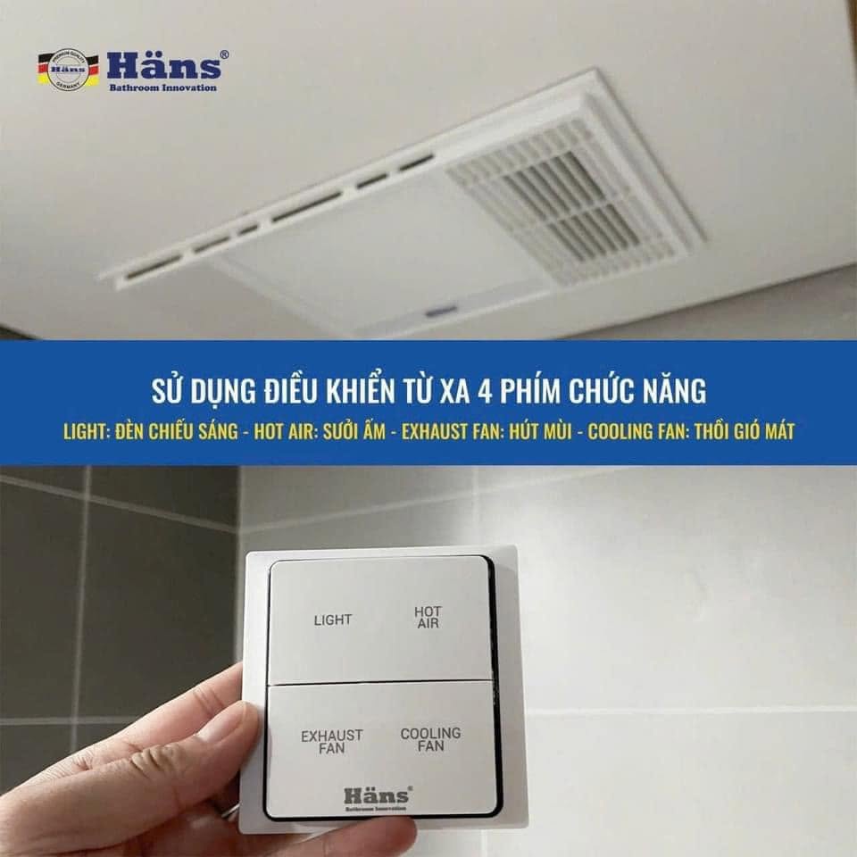 Quạt âm trần đa năng Hans HA2 lắp nhà tắm