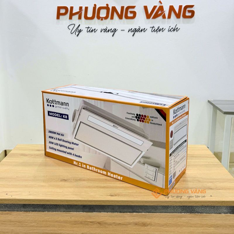Quạt âm trần đa năng Kottmann K8 lắp nhà tắm