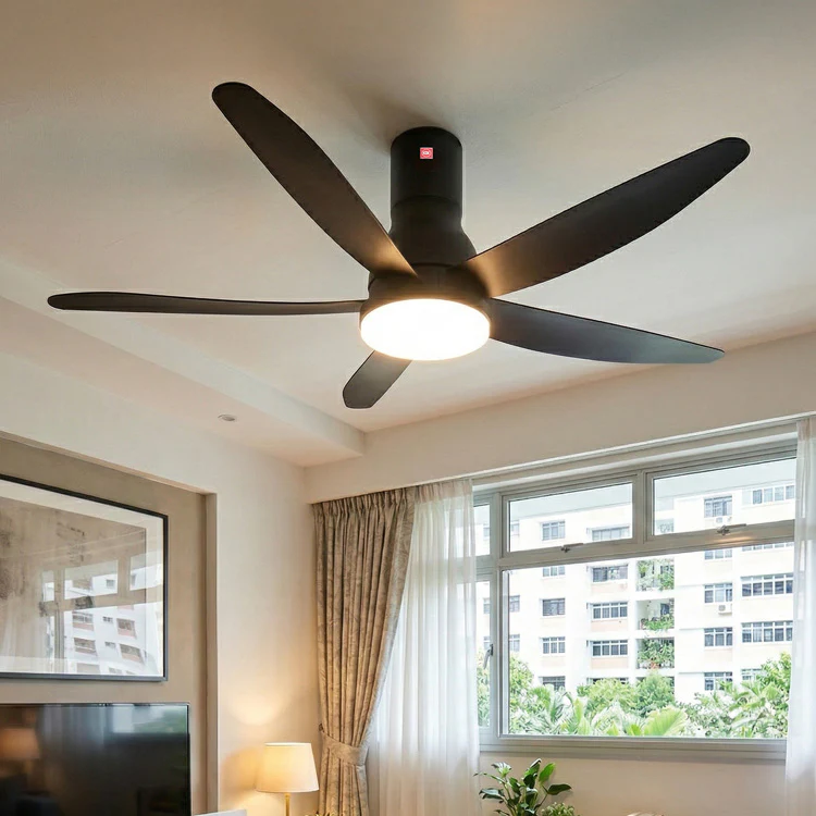 Quạt trần KDK U60FW BK 5 cánh, đèn LED
