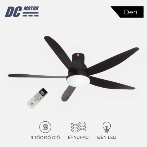 Quạt trần KDK U60FWS BK màu đen ti ngắn