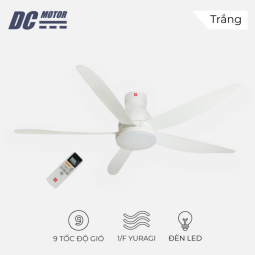 Quạt trần KDK U60FWS WH màu trắng ti ngắn