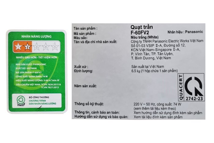 Quạt trần Panasonic F-60FV2-MS 74W
