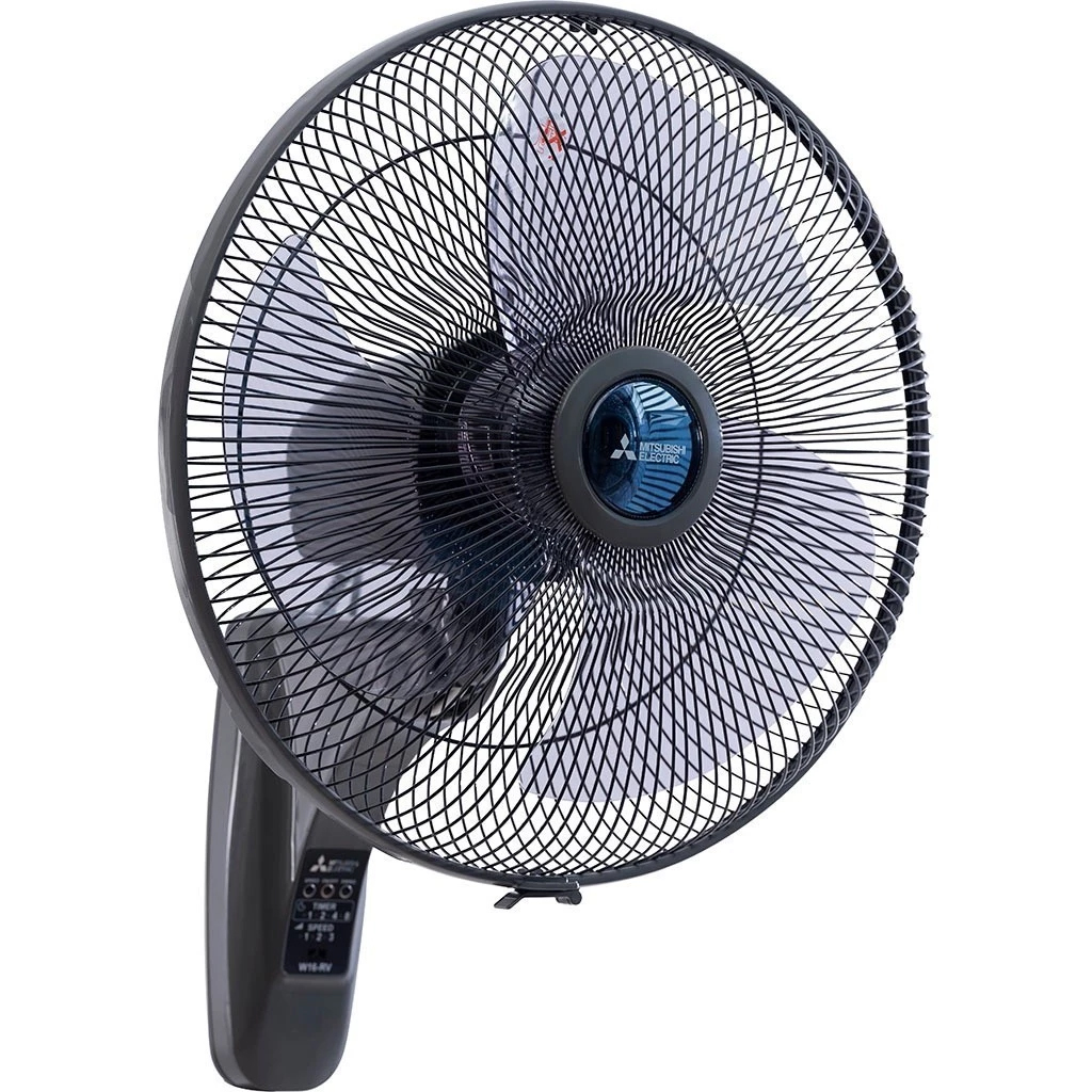 Quạt treo tường Mitsubishi W16-RA-CY-GY xám đậm, có điều khiển