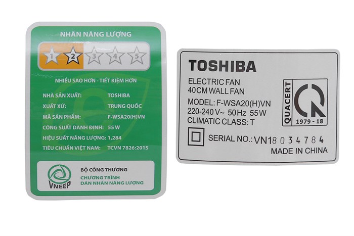 Quạt treo tường Toshiba F-WSA20(H)VN 55W