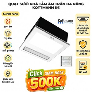 Quạt âm trần đa năng Kottmann K6 lắp nhà tắm