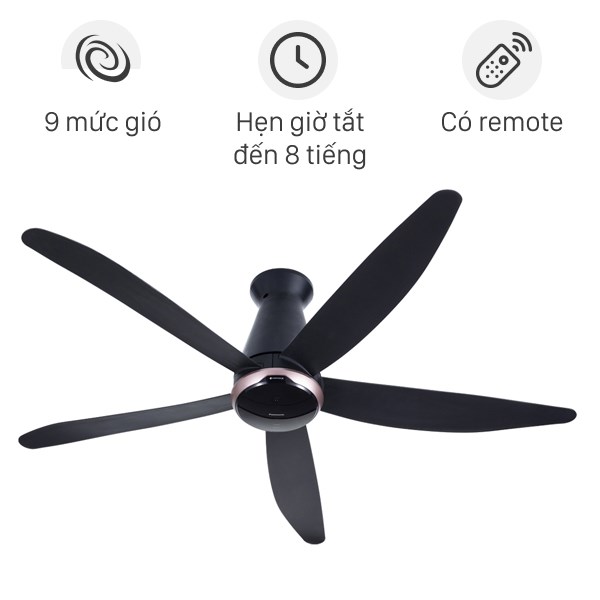Quạt trần Panasonic F-60FEN 5 cánh, cảm biến nhiệt độ Econavi